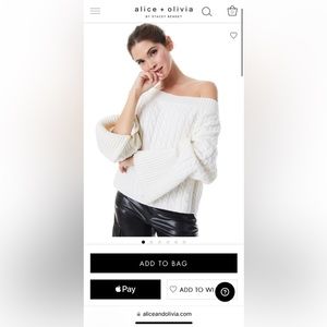 Alice Olivia INA CABLE KNIT SWEATER